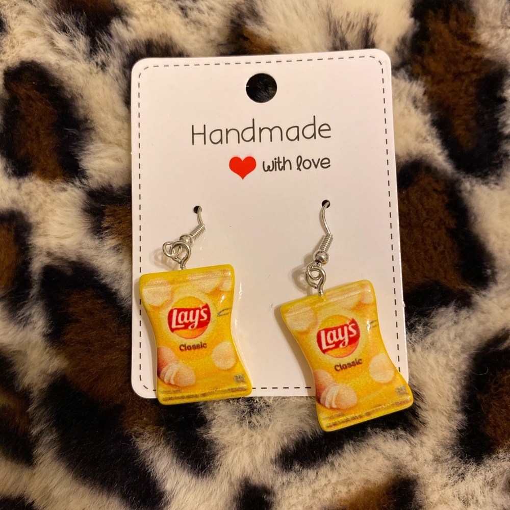 LAYS CHIPS HANDMADE EARRINGS 💛 - Picture 2 of 5